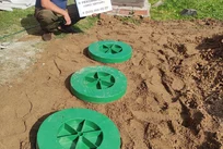 Монтаж септика ЭКО-Л 5 самотёком в г. Кадников Вологодской области