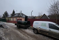 Монтаж в Ивановской области, д. Уводь септика Дача-3 самотёком в 2м дренажного колодца